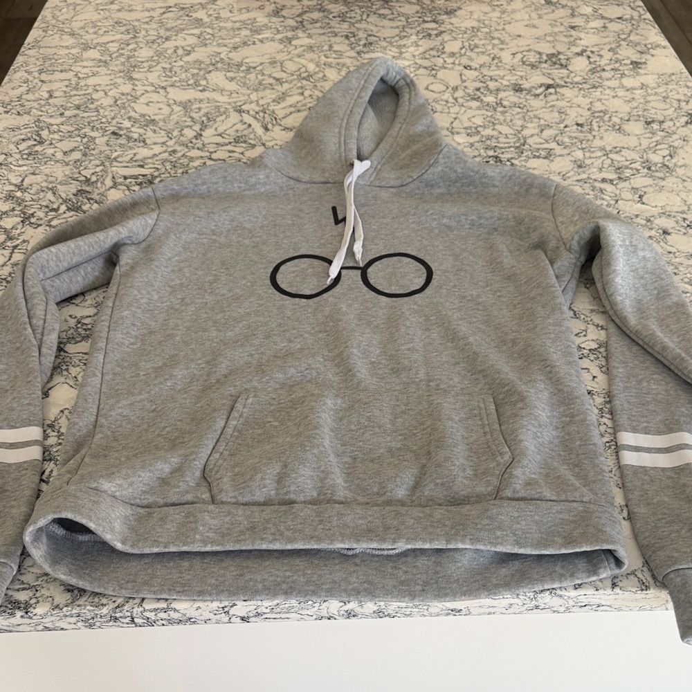 Gray Hoodie with Harry Potter Eyeglass Graphic